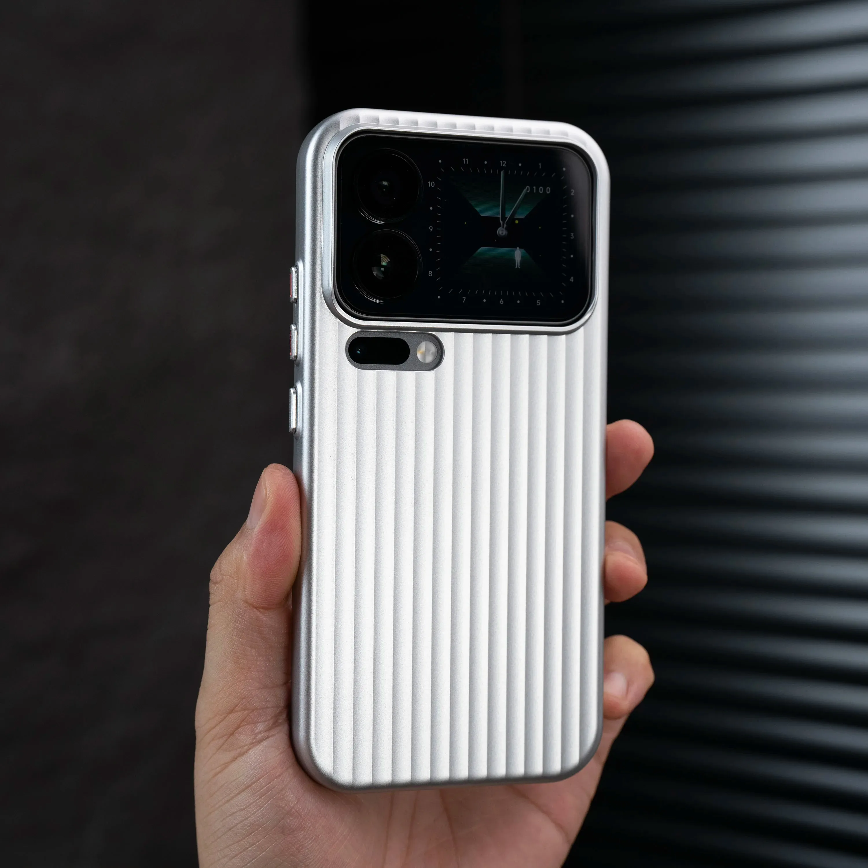 (prateado, Xiaomi 17 Pro) Capa Magnética 3d Com Listras, Compatível Com A Função Magnética Magsafe, Capa Protetora Em Pc.