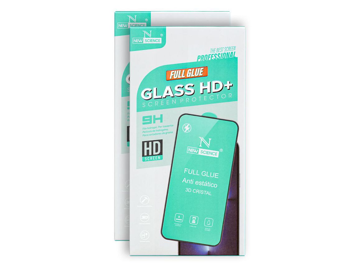 Pack Películas NEW SCIENCE para Samsung Galaxy A20E de Vidro Temperado Full Moldura em Preto (2 Unidades)