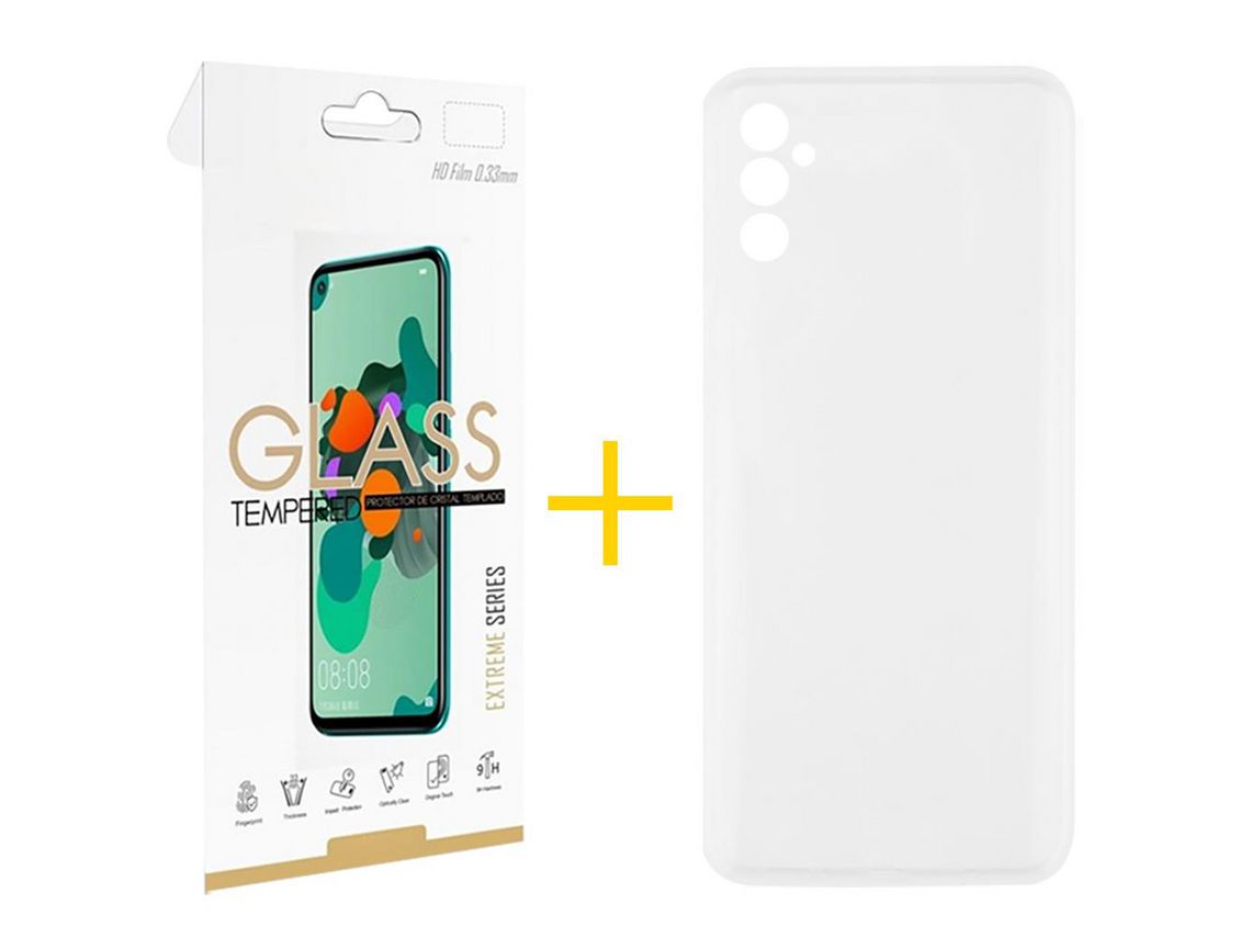Kit 1x Película de Vidro Temperado 2.5D + Capa SKYHE Samsung Galaxy A13 5G Silicone Liso Transparente Clear