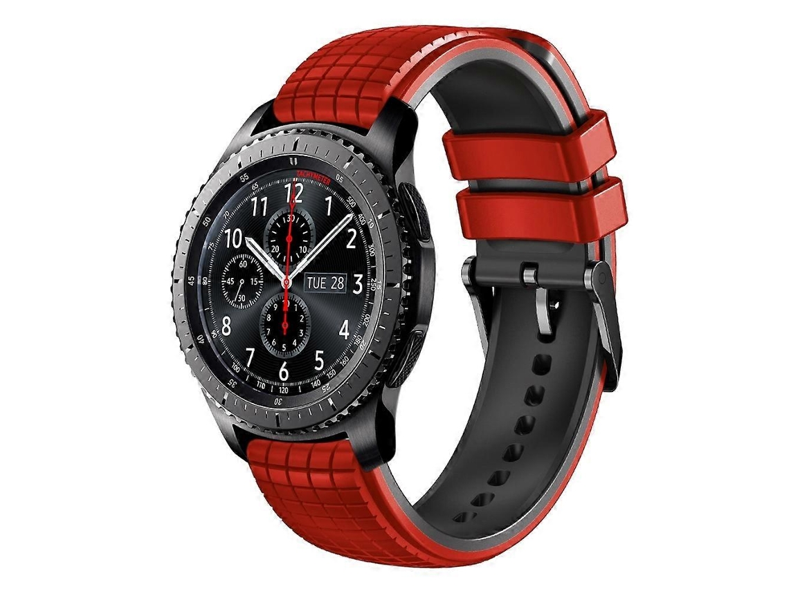 Pulseira De Silicone Bicolor Com Malha De 22 Mm