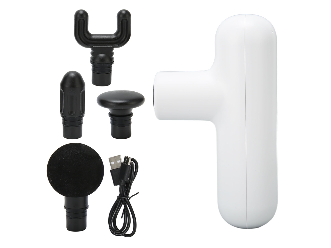 Massageador Muscular Portátil Mini 4 Velocidades Branco