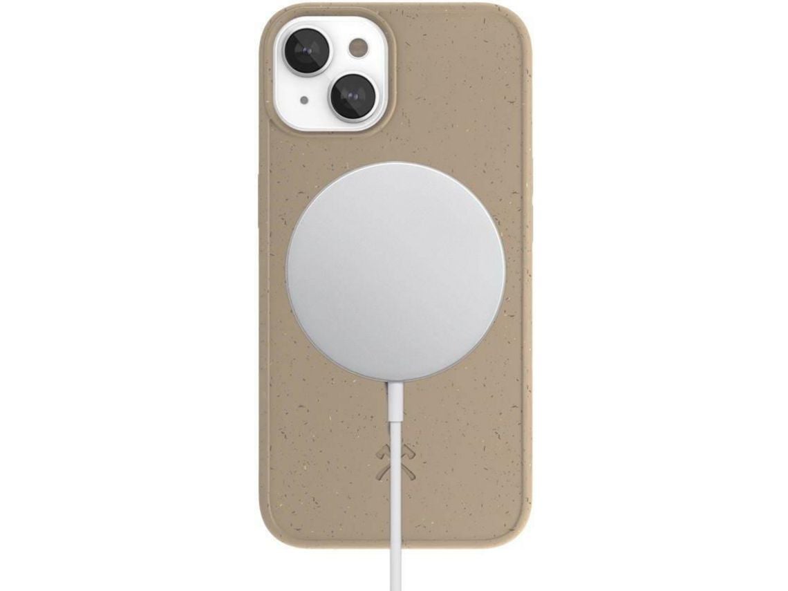 Capa para iPhone 14 Plus WOODC Magsafe Bege