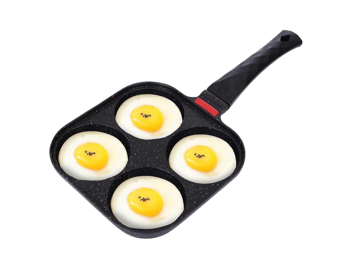 Frigideira Antiaderente Para Ovos Com Faixa De Controle De Temperatura, Frigideira De Alumínio Para Omeletes Com Capacidade Para 4 Xícaras