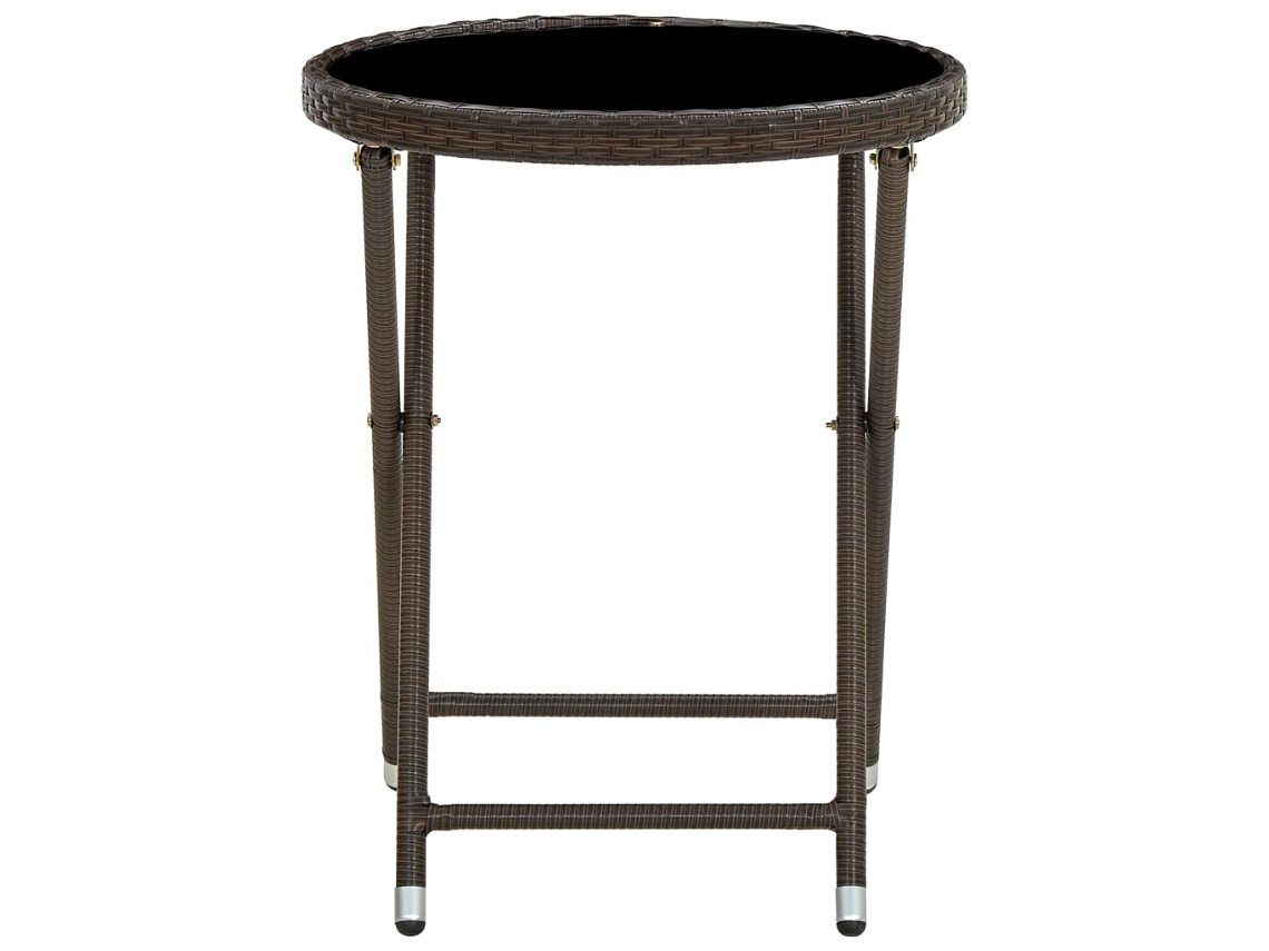 Mesa de Chá 60 Cm Vime Pe e Vidro Temperado Castanho MAISON EXCLUSIVE
