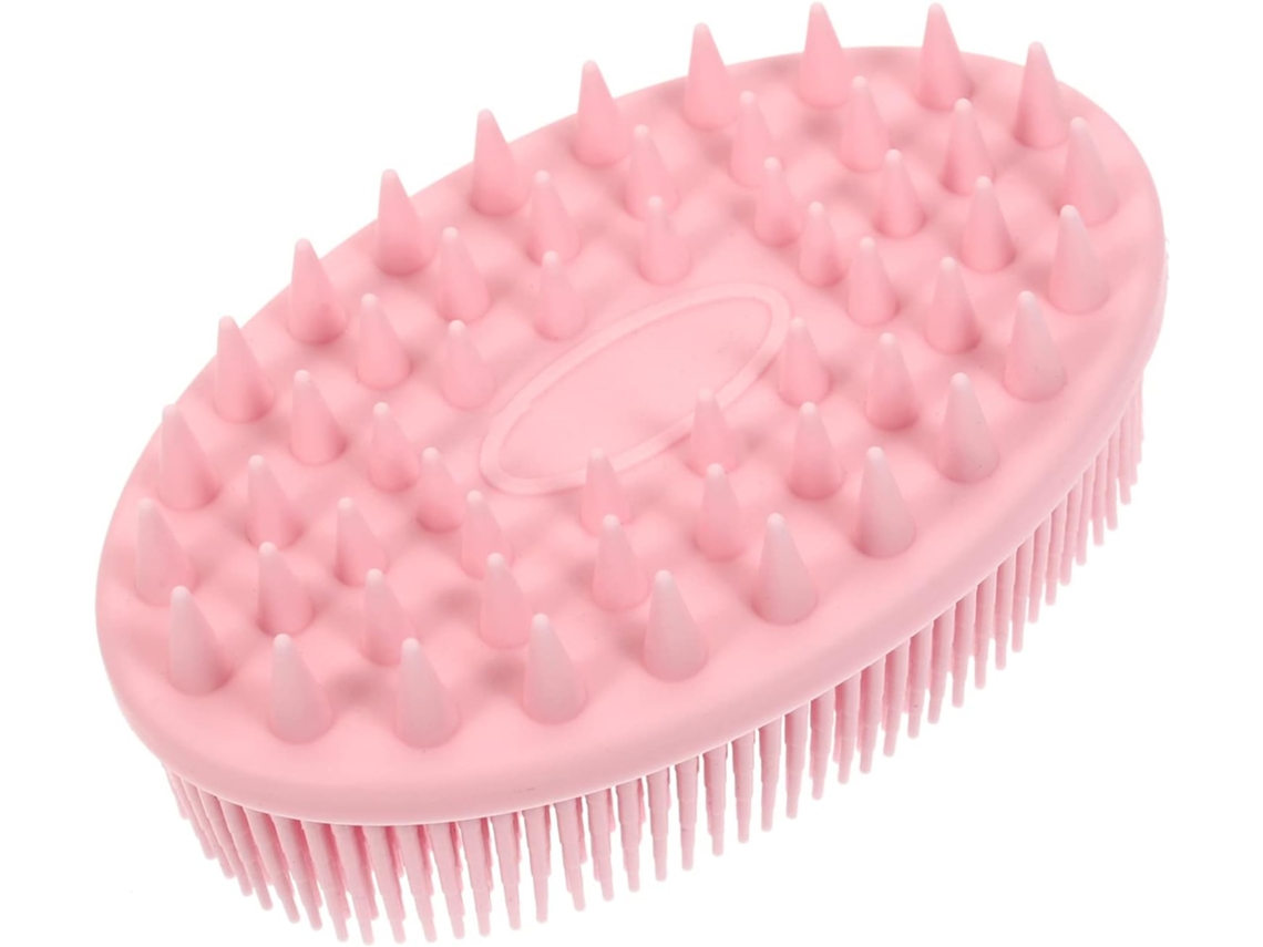 Escova De Banho Dupla Face Em Silicone Macio Com Cabo Confortável Para Limpeza, Adequada Para Bebês E Adultos