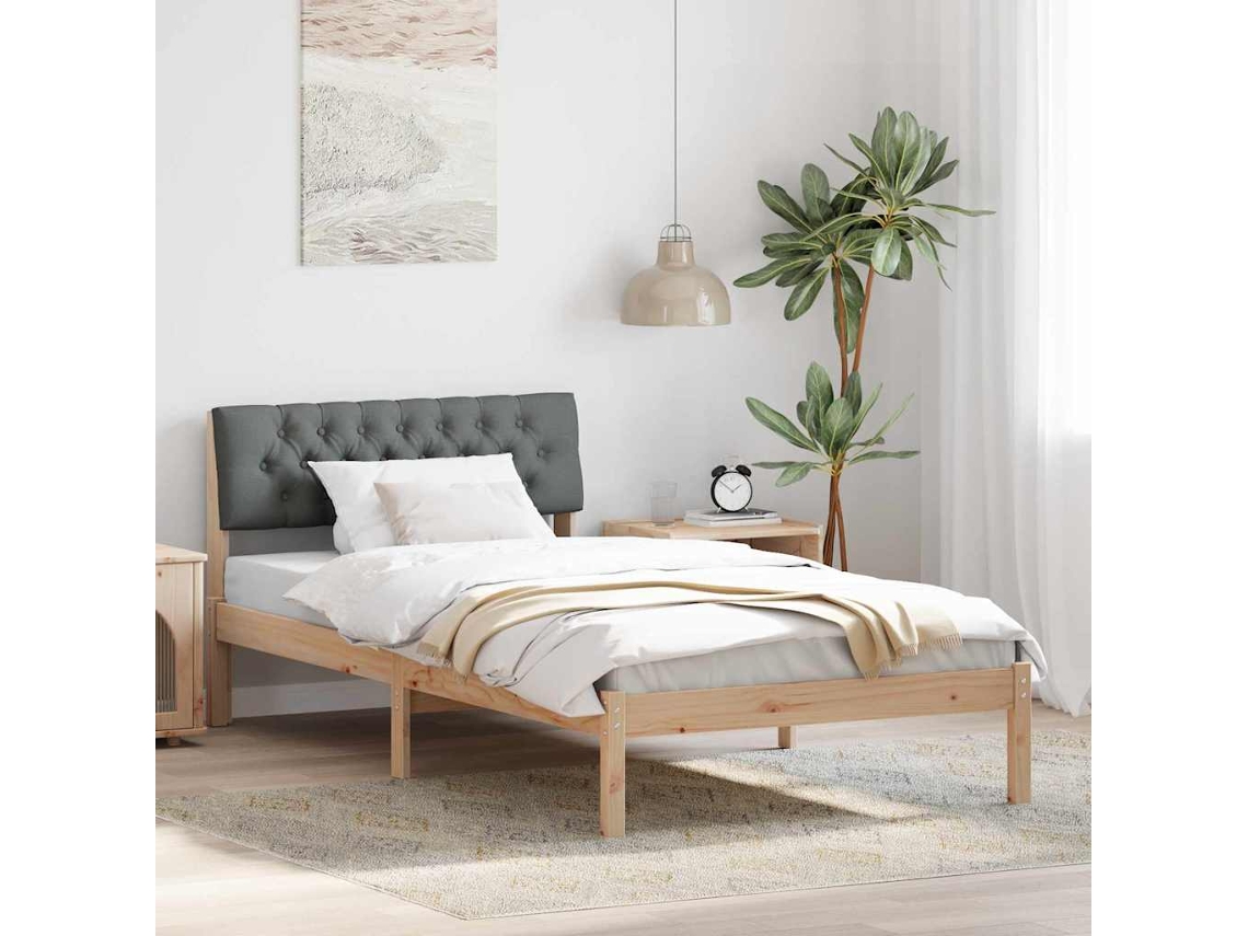 Vidaxl Estrutura Da Cama Castanho E Cinzento-escuro 100 X 200 Cm