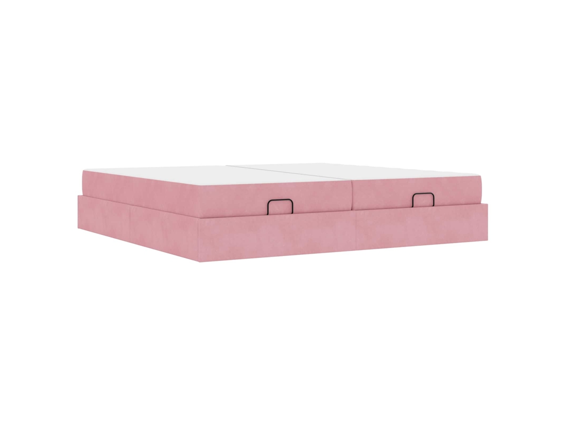 Estrutura de Cama com Colchão com Colchão 2 Pcs Rosa Veludo MAISON EXCLUSIVE