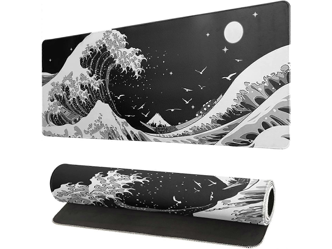 Mouse Pad Japonês Com Ondas Do Mar Negro E Abstrato Preto Para Jogos 6003002 Mm Aquaforge (onda Do Mar De Desenho Animado)