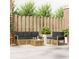 Vidaxl Conjunto De Sofás Para Exterior 6 Unid. Branco E Antracite