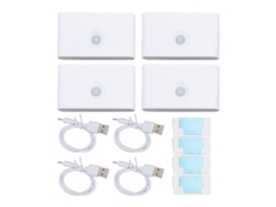 2026 4pcs Luz Noturna Led com Sensor de Movimento 2700k Usb c Recarregável Magnética Luz Dupla para Corredores Escadas Quarto