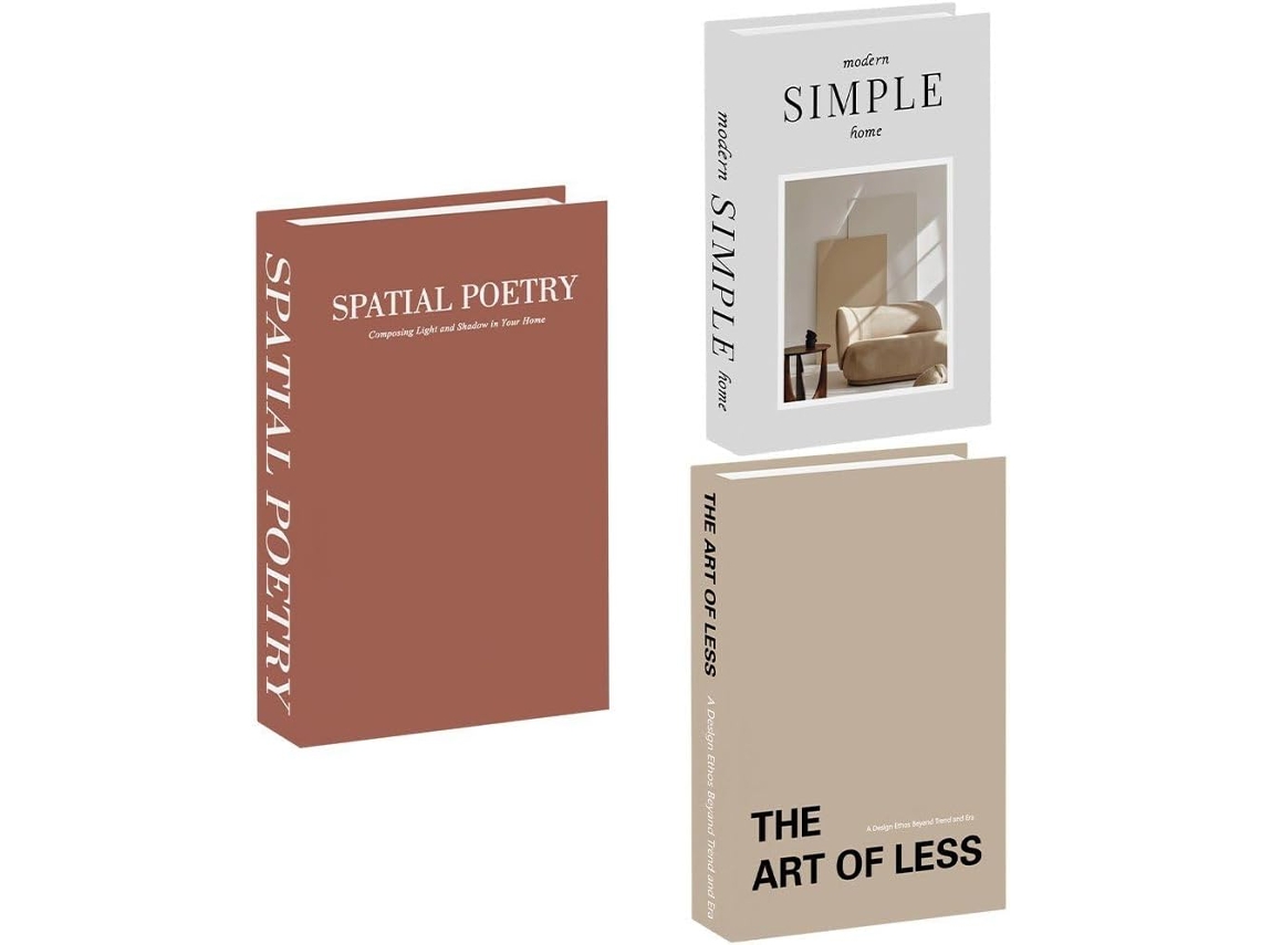 Conjunto De Livros Decorativos 3 Peças Falsos Para Mesa Centro, Decoração De Prateleira Em Estilo Moderno Meados Do