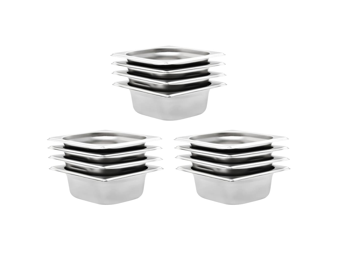 Conjunto 12 Tabuleiro VIDAXL Prateado