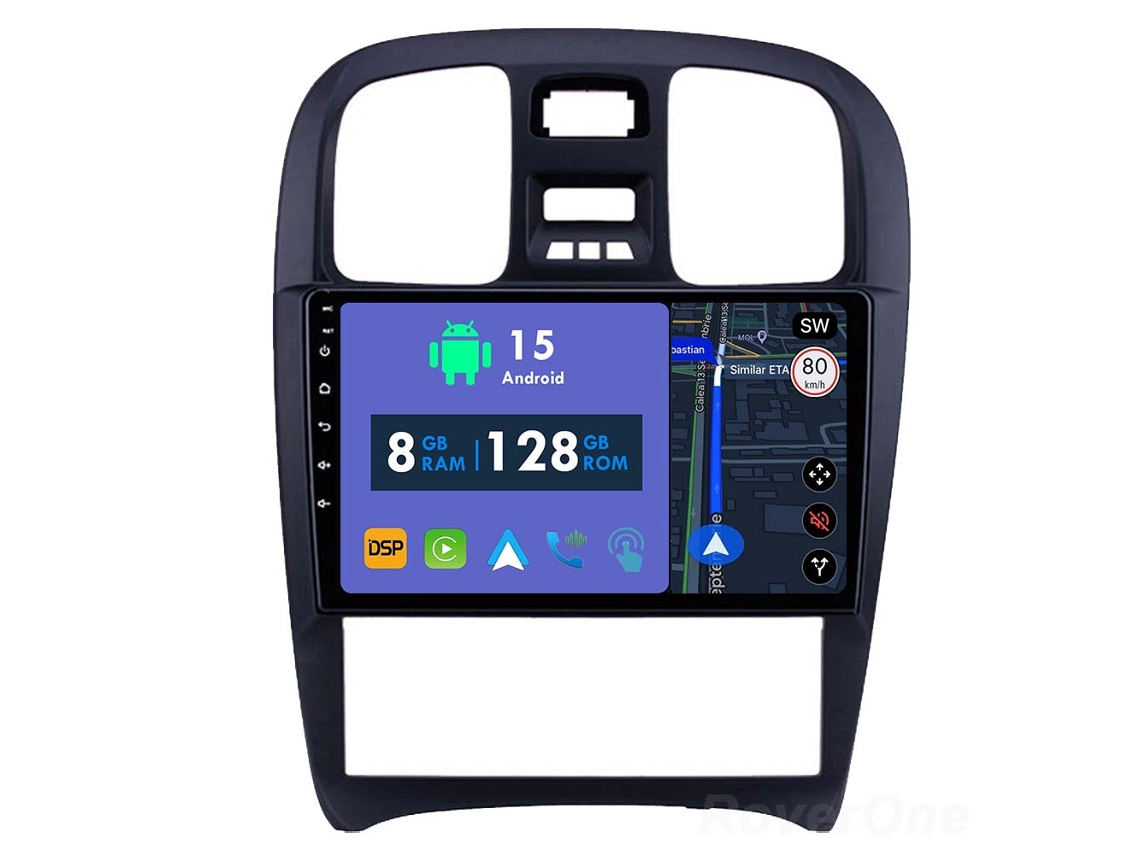 Auto Rádio Carro Bluetooth Autoradio 8GB RAM 128G ROM CarPlay Navegação GPS Ecrã Táctil RoverOne para Hyundai Sonata EF 2001-2012  