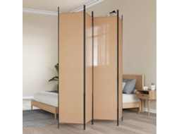 Vidaxl Divisória De Quatro Painéis Bege 200 X 220 Cm Tecido