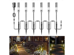 Luzes De Jardim De 6 Peças 12v Led Impermeáveis Ip65 Com Cabo Conectável 6,8m Para Caminhos E Jardins