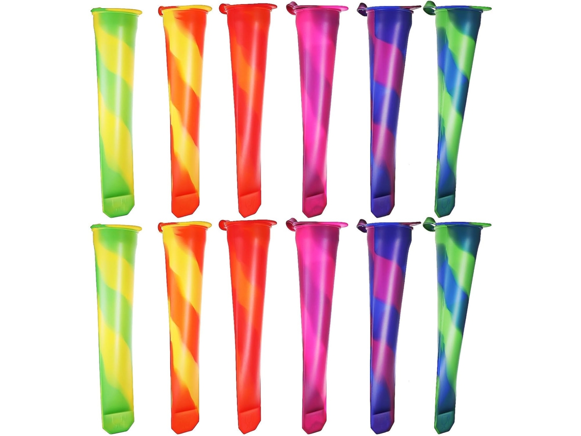 Conjunto De 12-moldes Silicone Reutilizáveis Para Picolé