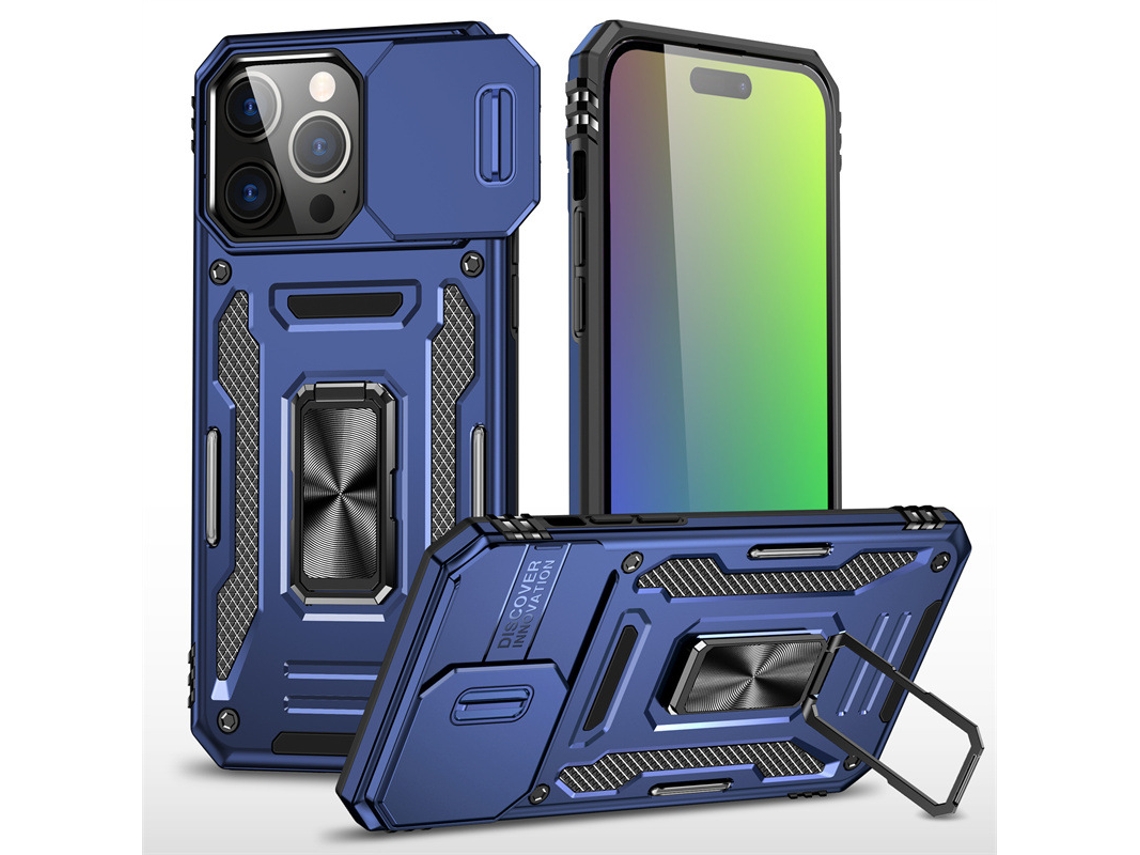 Capa Para Iphone 17, Com Suporte De Anel E Suporte Magnético Para Carro, Capa Protetora Resistente (azul Marinho)