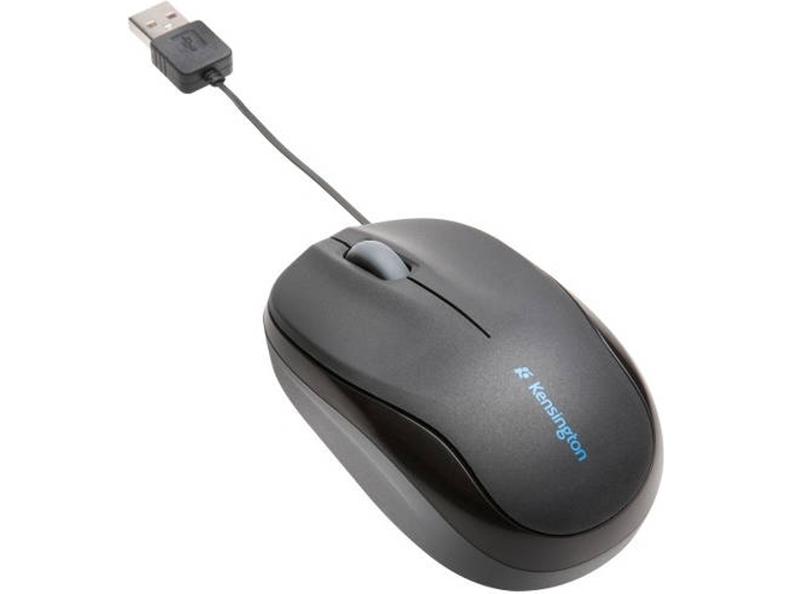 Rato KENSINGTON com fio retrátil - Pro Fit (USB - Casual - Preto)