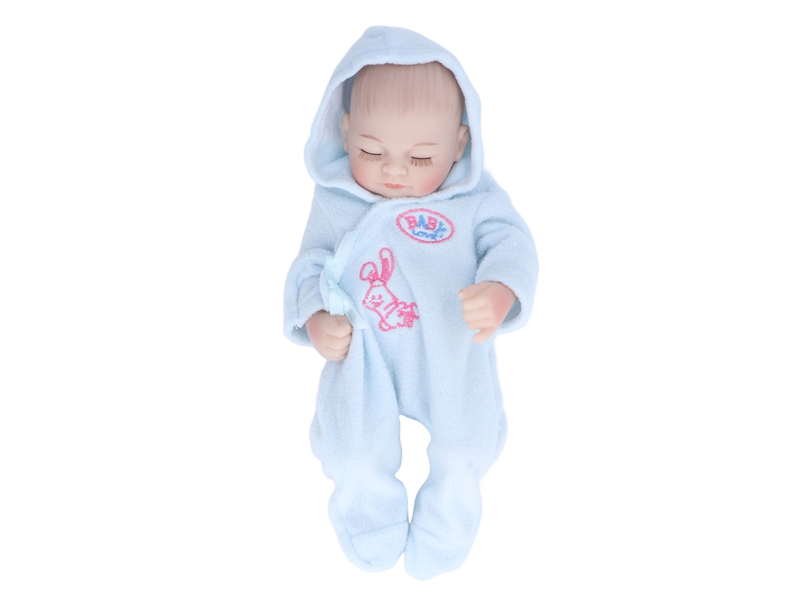 Mali boneca Reborn Bebê 10pol Silicone Macio Realista com Pijama Azul Brinquedo Lifelike