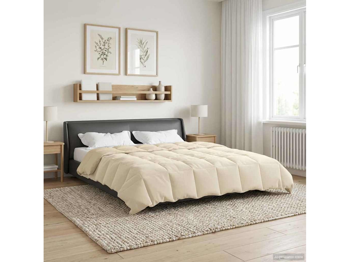 Vidaxl Edredom De Inverno 200 X 220 Cm Inverno Creme Respirável