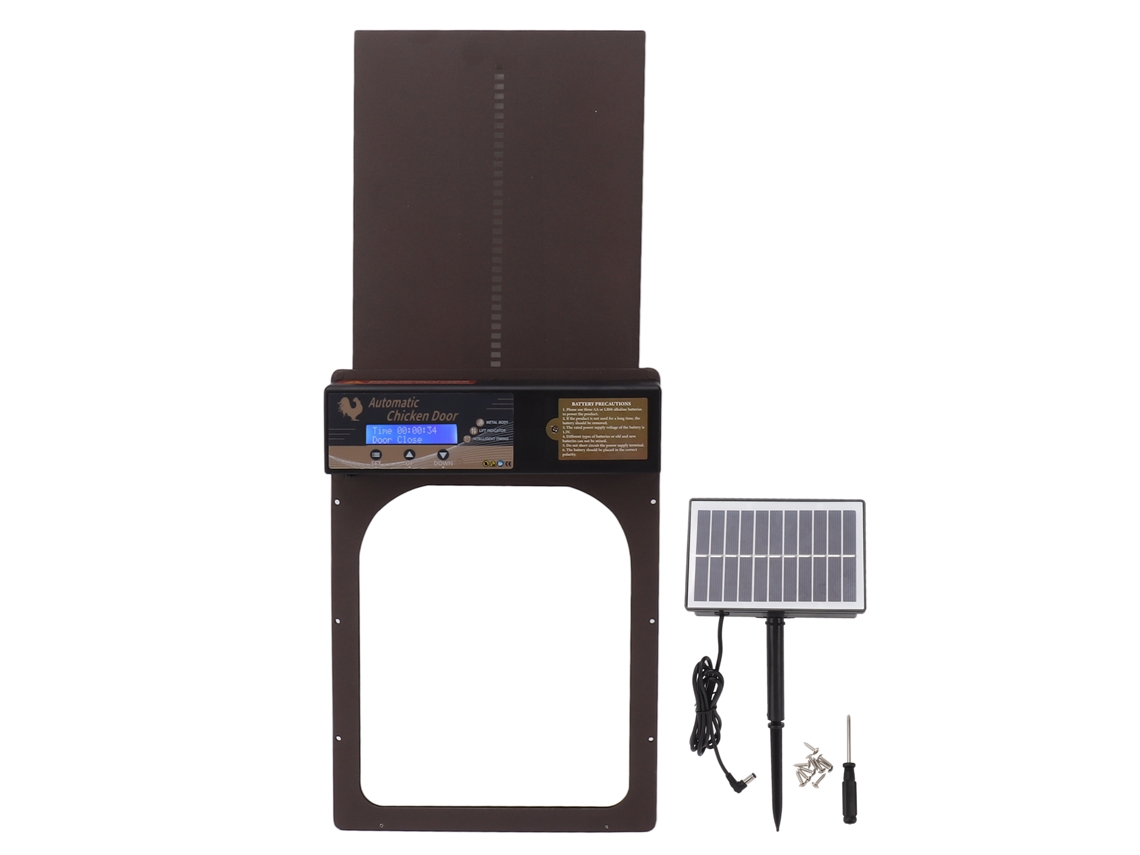 Porta Automática Para Galinheiro, Temporizador Movido A Energia Solar, Ip45, À Prova Dágua, Alumínio, Portas Automáticas Para Galinheiro, Para Fazend