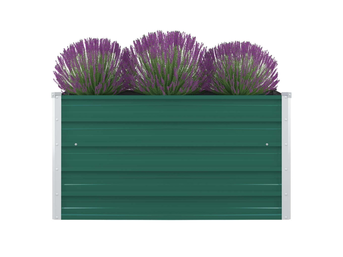Vidaxl Canteiro Jardim Elevado 100x100x45 Cm Aço Galvanizado Verde