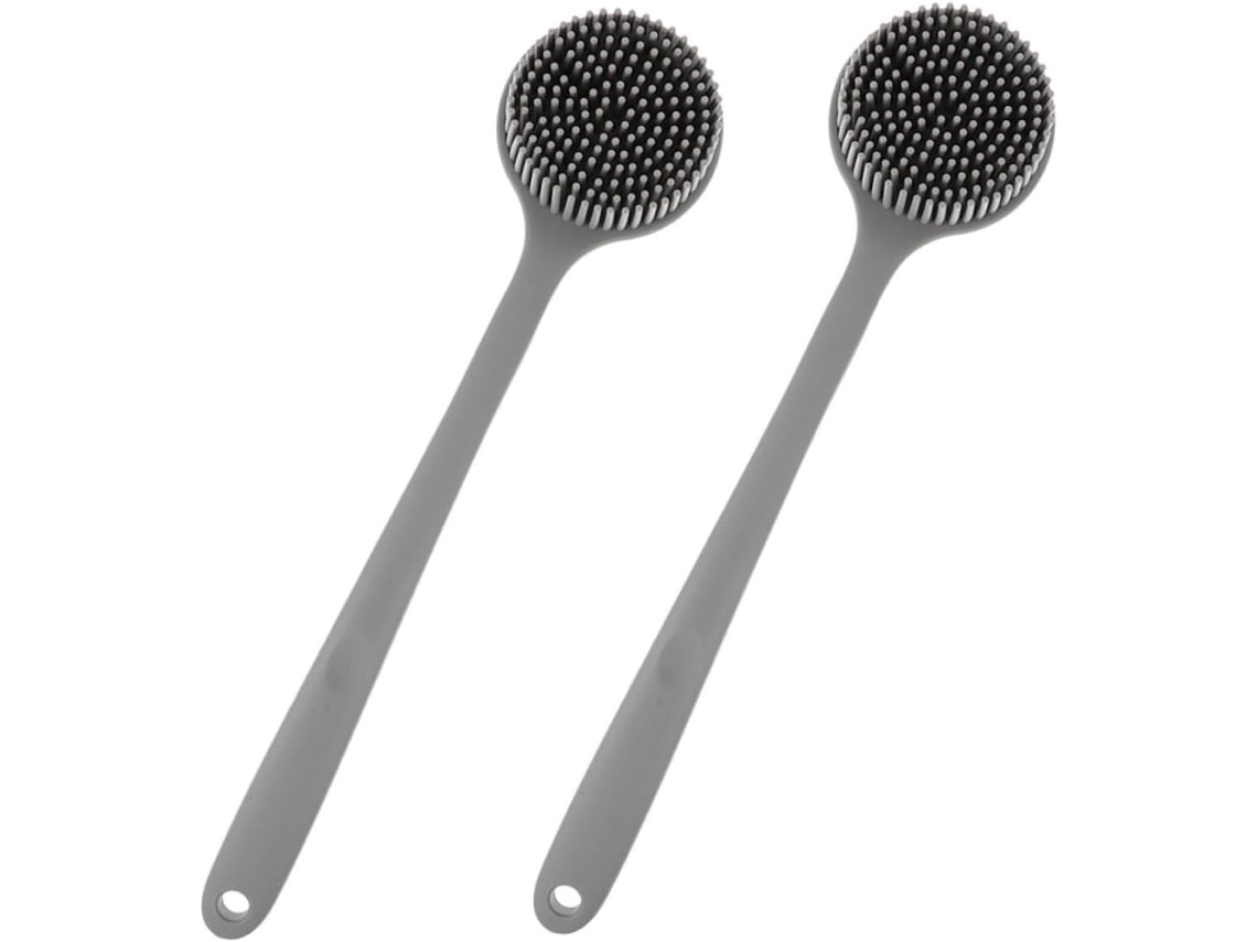 Conjunto De Escovas Com Cabo Silicone, Escova De Banho Esfoliante, Escova Corporal, Escova De Silicone