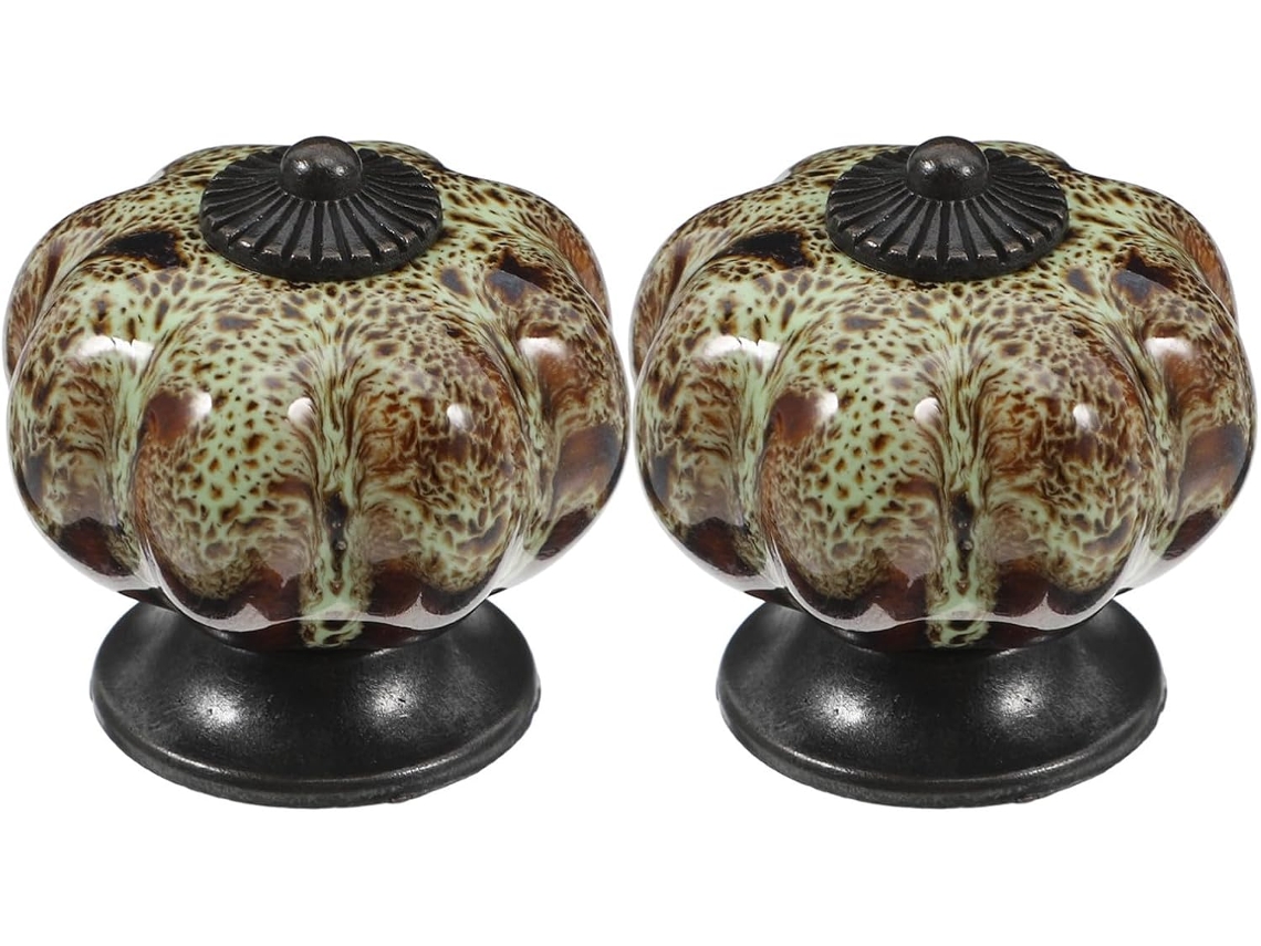 Puxadores De Cerâmica Vintage Toddmomy Com Parafusos, Design Com Bordas Seguras, 2 Peças Para Armários E Cômodas