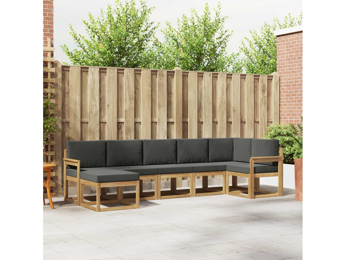 Vidaxl Conjunto De Sofás Para Exterior 7 Pcs Branco E Antracite