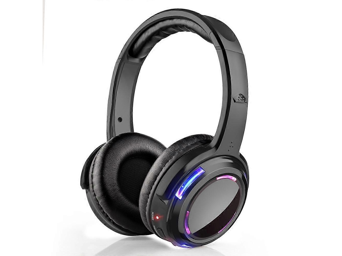 Fones de ouvido sem fio UHF Hengrongshen com cancelamento de ruído e 9 LEDs (preto)