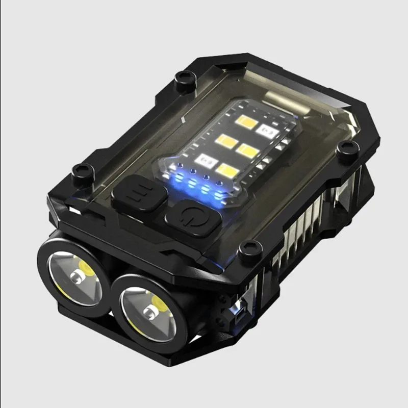(preto) Mini Lanterna Portátil Multifuncional Recarregável Led+cob, Material Abs À Prova D'água
