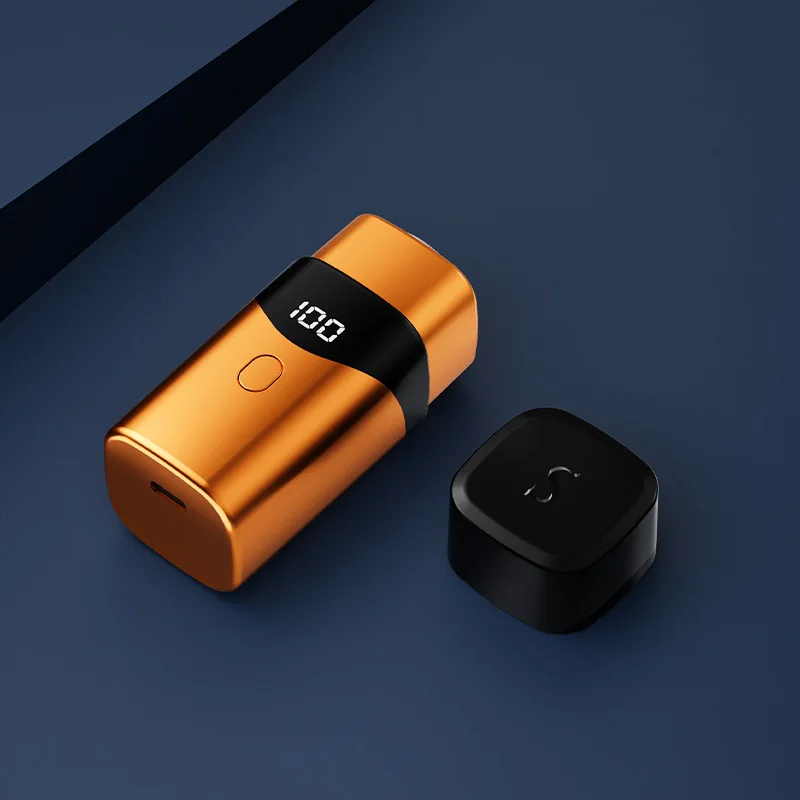 (jinzi) Mini Barbeador Inteligente, Carregamento Rápido Tipo C, Visor Digital