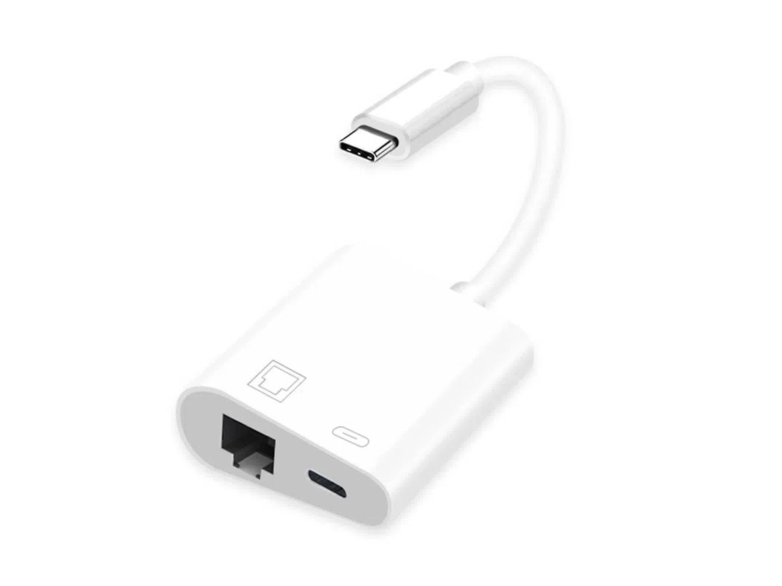 Adequado Para Adaptadores De Usb-c Para Ethernet Rj45 Com Porta De Carregamento.
