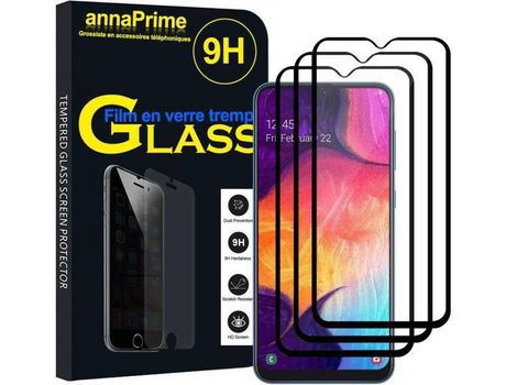Para Samsung Galaxy A50 Sm-A505F 6,4: 3 Pacotes de Película de Vidro Temperado Colorido Preto