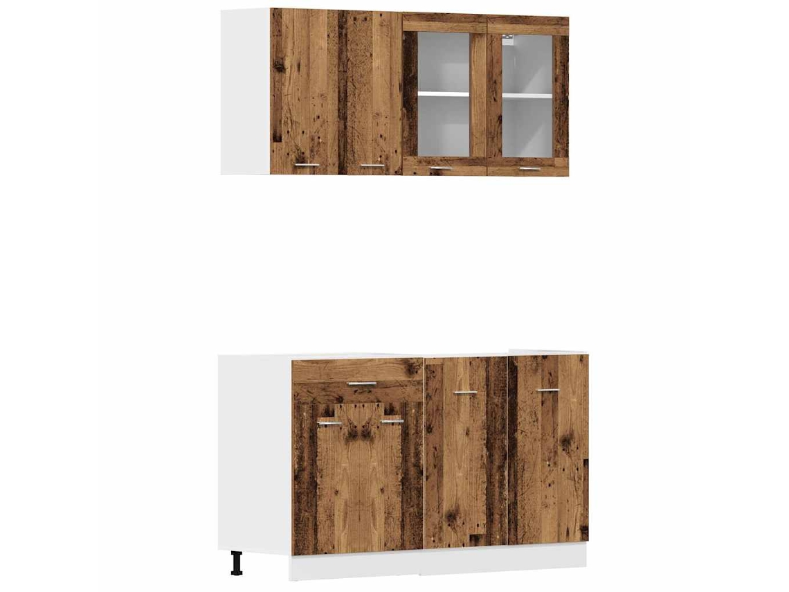 Kitchen Cabinet Set, Kitchen Cabinet Sets Vidaxl Marrom Madeira Processada (n/a)