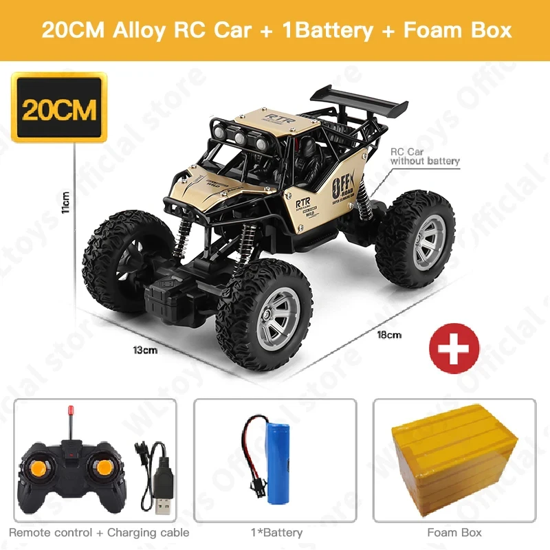 (20cm, Dourado) Veículo Off-road Com Controle Remoto Sem Fio 2.4g E Luz Led, Brinquedo Para Meninos