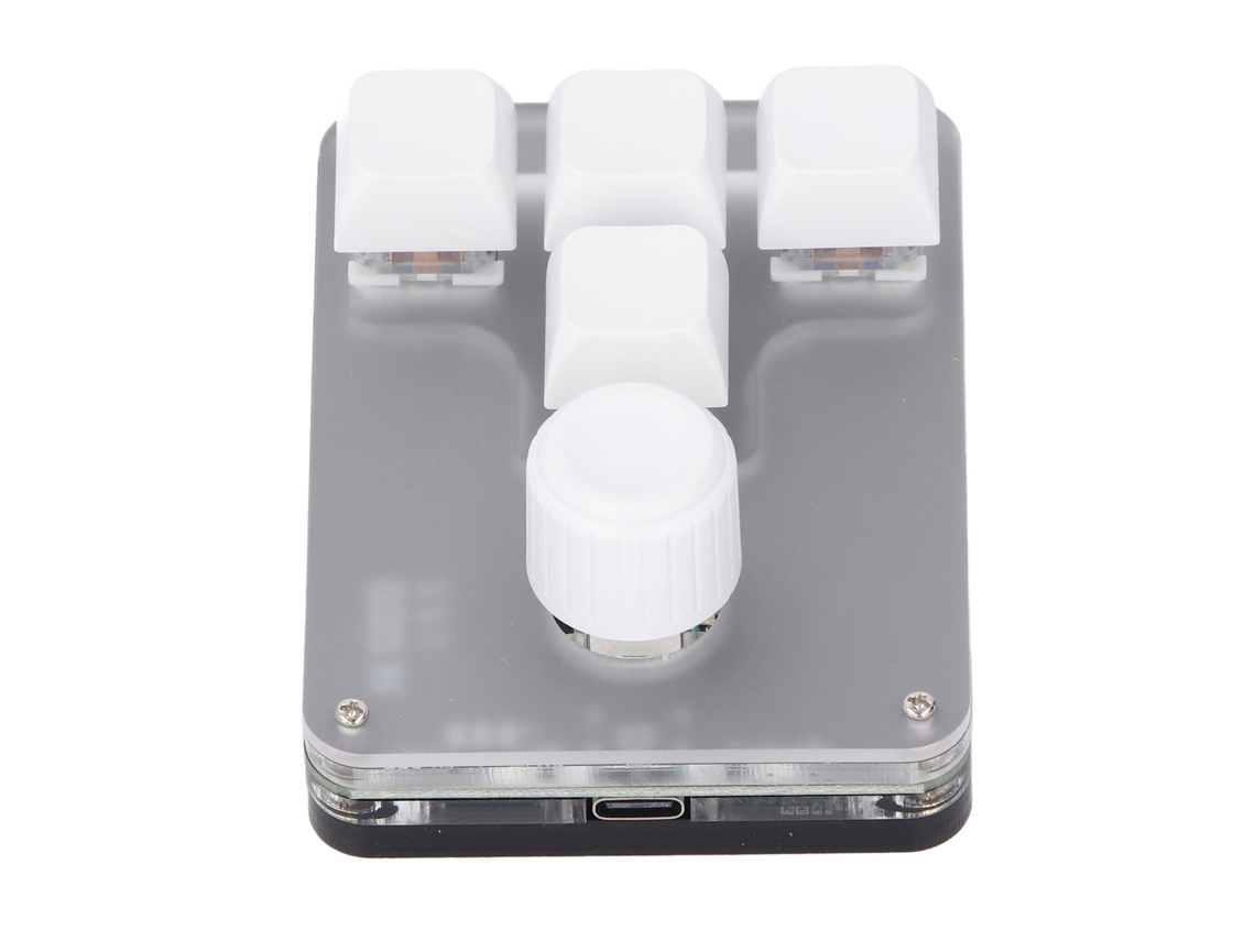 Teclado Mecânico 4 Teclas Knob Programável Rgb Blue Switch