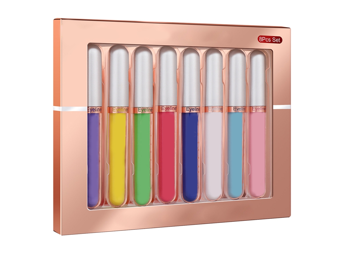 Set De Eyeliner Líquido Impermeável De 8 Cores