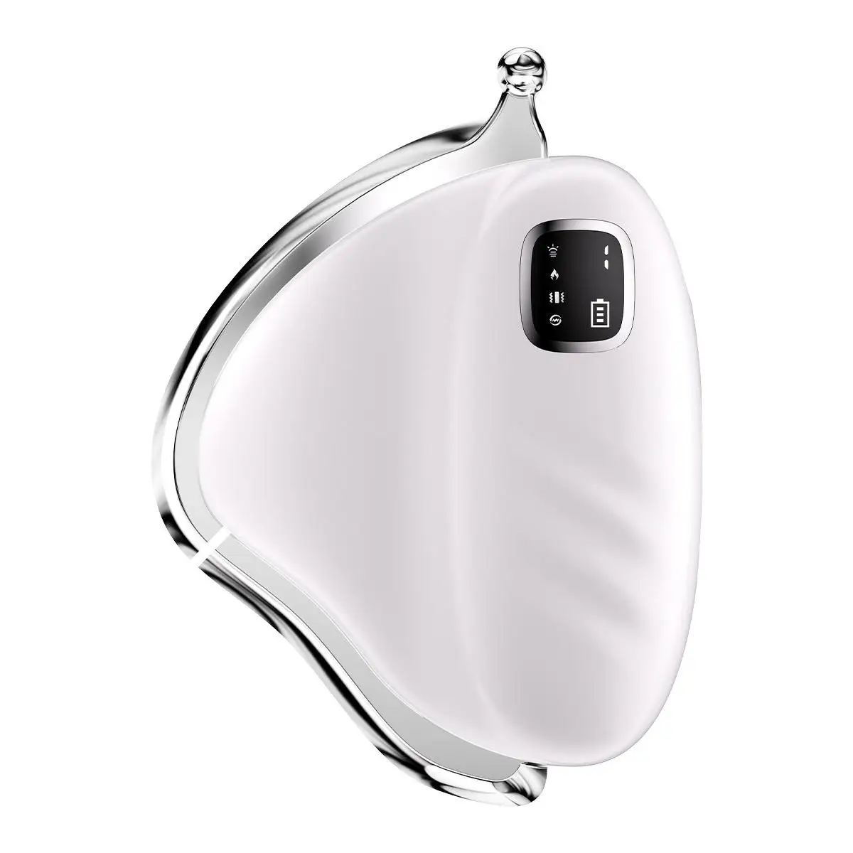 Massageador Portátil De Microcorrente (branco) Com Aquecimento E Vibração Para Relaxamento Dos Meridianos.