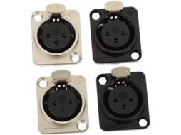 Conjunto De 4 Conectores Xlr Fêmea Para Montagem Em Painel, Conectores Retos Para Alto Falantes, Con Gokoco