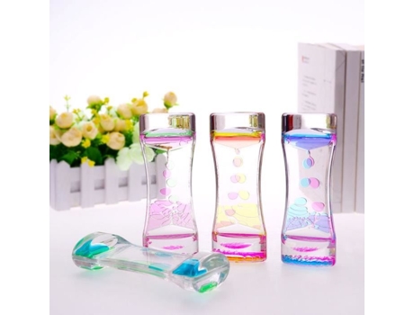 2 Pçs Duas Cores Temporizador Ampulheta Criativo Forma Da Cintura Óleo Ampulheta Líquido Movimento Bolha Mesa Brinquedos Presentes Fritadeira Elétrica