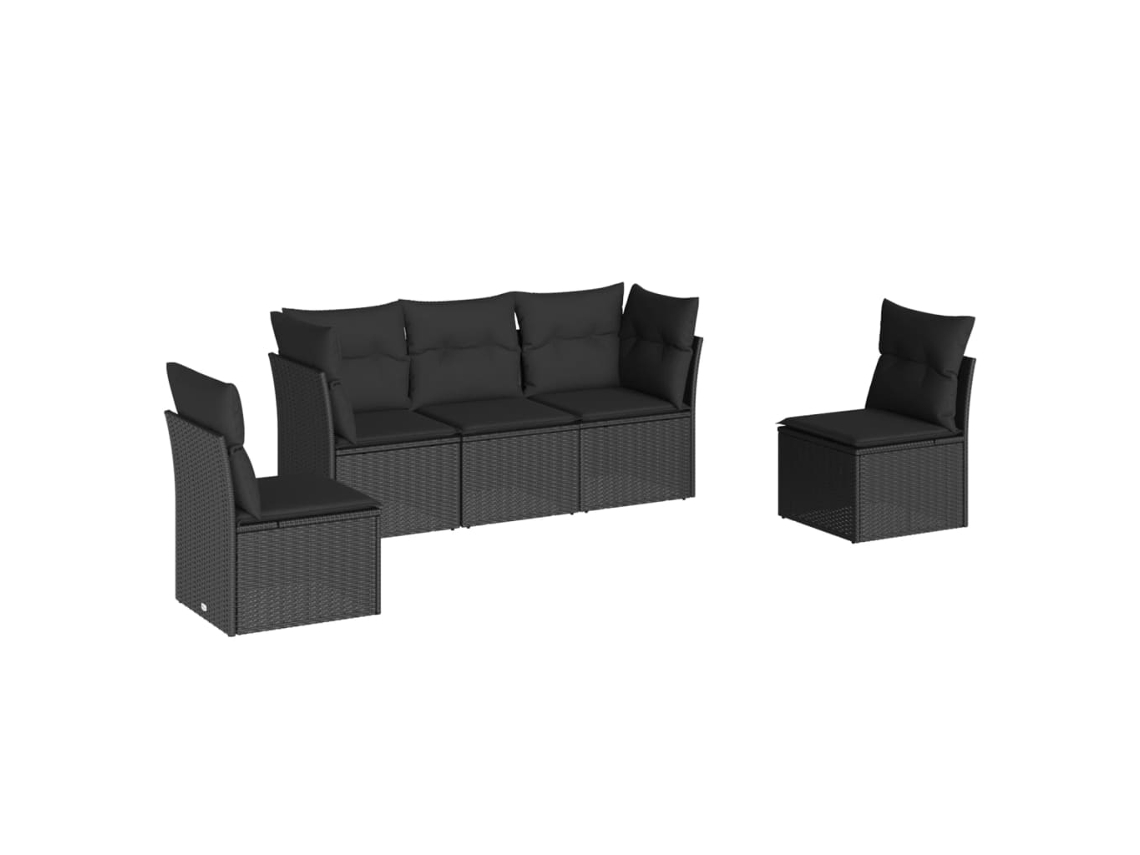 Garden Sofa Set, Garden Sofa Sets Vidaxl Preto Rattan / Vime (n/a)
