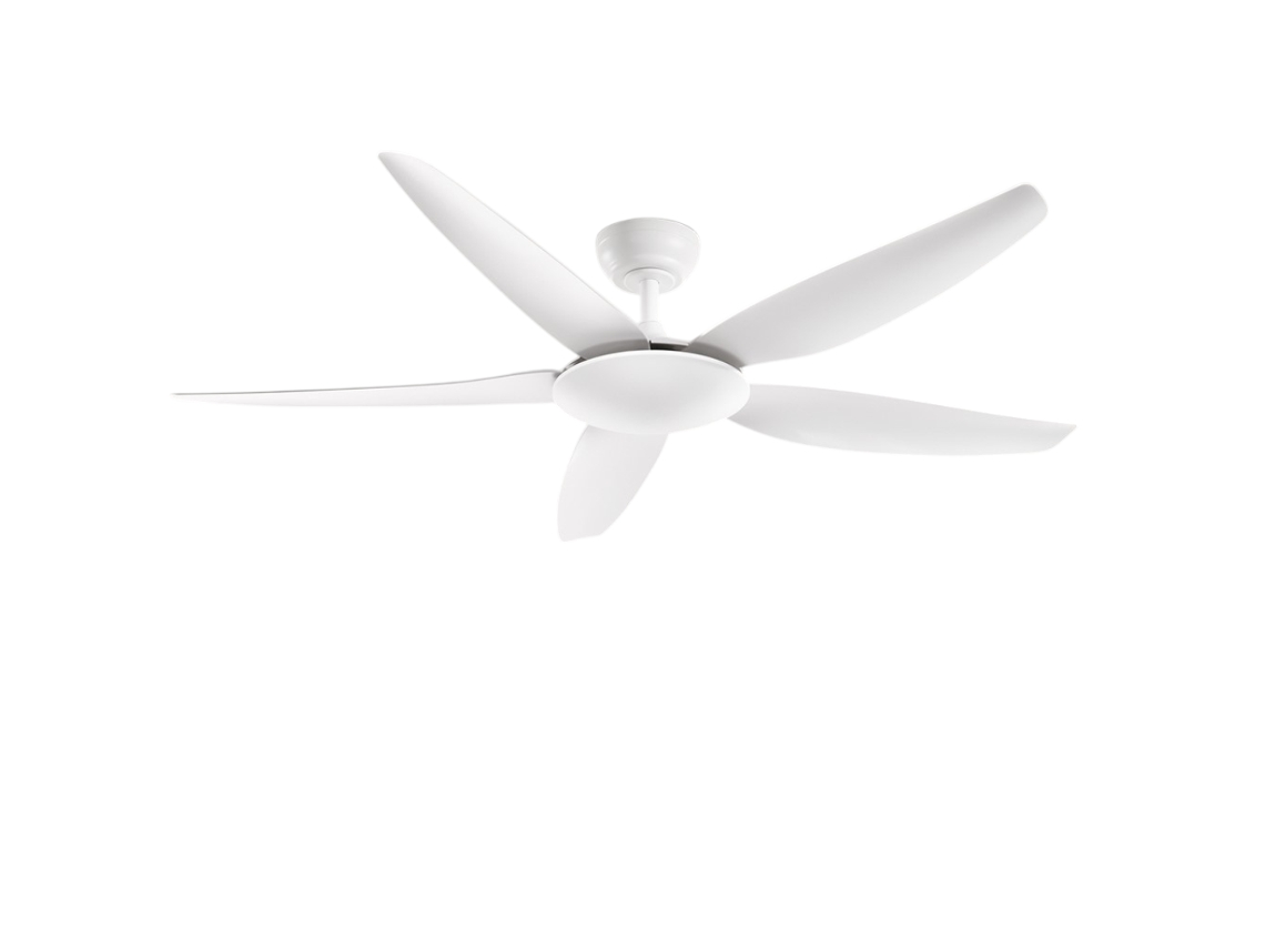 Ventilador De Teto Com Luz Perenz 7200 B Branco Ø 142 Cm, 5 Lâminas, 5 Velocidades, Motor Dc 50w, Silencioso