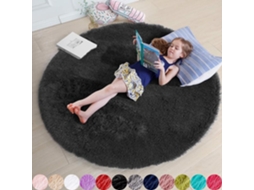 Tapete Ehstmind Redondo Quarto Circular Fofo Peludo Multicor (100x50x50cm)