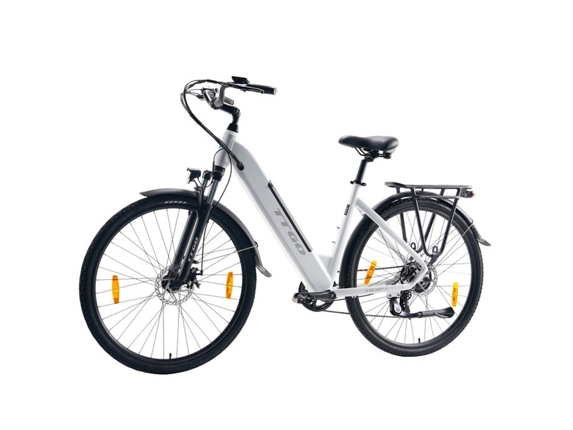 Bicicleta Elétrica Adulta 250 W Bateria 36 V 20 Ah Branca Pneus 27,5 Pol. TTGO