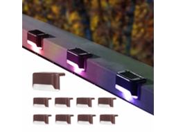 Iluminação solar profissional para exterior, sem fio, revestimento marrom, conjunto com 8 AQUAFORGE