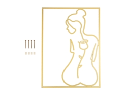 Decoração de Parede Arte Linha Única Feminina Ferro Dourado Ambientes S/MARCA