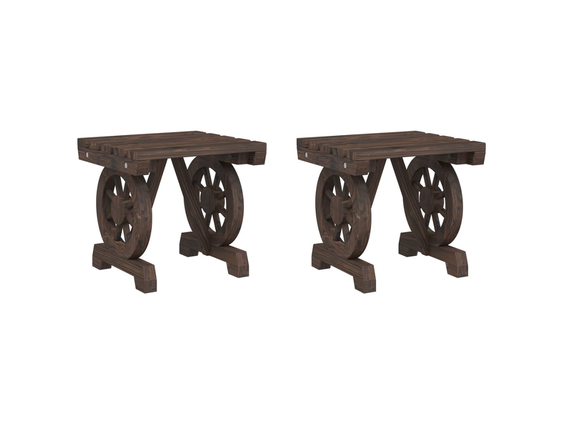 Garden Footstool, Garden Footstools Vidaxl Marrom Madeira (40 X 36,5 X 38,5 Cm)