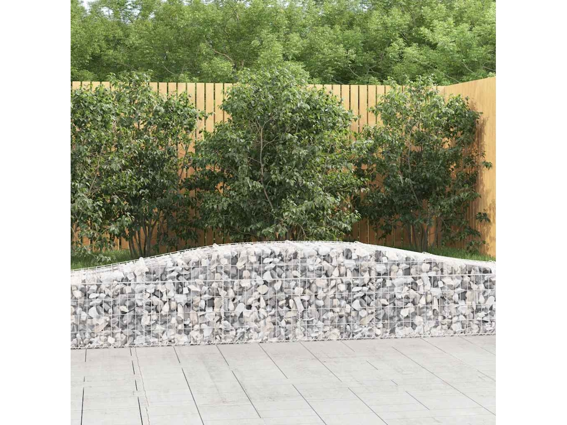 Vidaxl Cestos Gabião Arqueados 3 Pcs 400x50x40/60 Cm Ferro Galvanizado