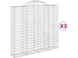 Gabion Basket, Gabion Baskets Vidaxl Prateado Ferro (200 X 50 X 180/200 Cm)